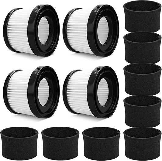 4 Packs DCV501HB DCV5011H Replacement HEPA Filters. Compatible With DEWALT 20V Vacuum Cordless Handheld Vacuum Filter. Compared To Part DCV5011H DCV501HB Filter, with 8 Pack Foam Sleeve Filters