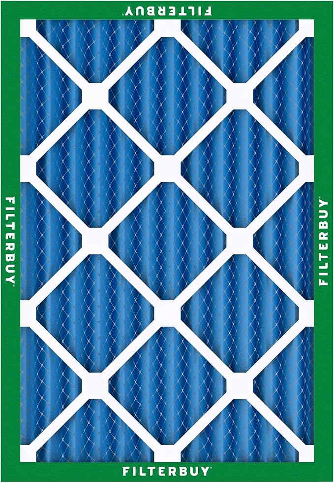 Filterbuy 16x20x2 Air Filter MERV 13 Optimal Smoke & Allergy Defense (12-Pack), Electrostatic Pleated HVAC AC Furnace Filters Replacement (Actual Size: 15.50 x 19.50 x 1.75)
