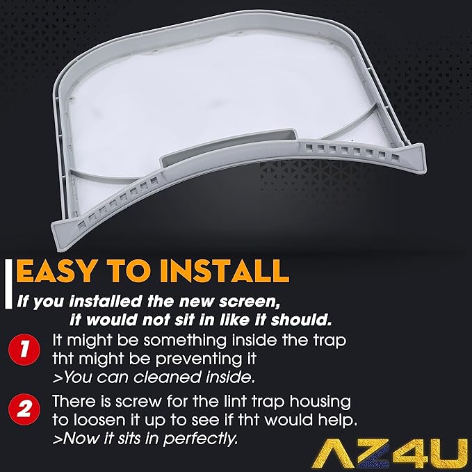 Dryer Lint Filter Screen Trap Replaces For LG DLGX3701W DLGX4271W DLGX4071W DLGX3371V DLGX3361V DLGX3361W DLGX3371W DLGX3361R DLGX3371R DLGX3701V DLGX2802W DLGX3571W DLGX4371W DLGX4271W DLGX3886W