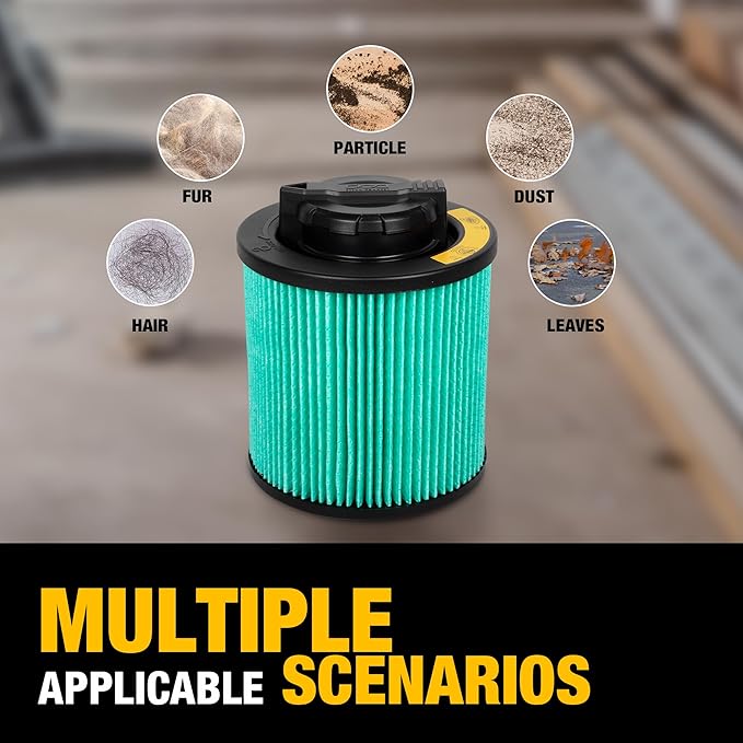 DEWALT HEPA Vacuum Filter Replacement DXVC6914, Fit for 6-16 Gallon Wet Dry Vacuum Cleaner, Compatible with DXV06P, DXV09P, DXV09PA, DXV10P, DXV10PL, DXV10S, DXV10SA, DXV10SB, DXV12P, DXV14P, DXV16P