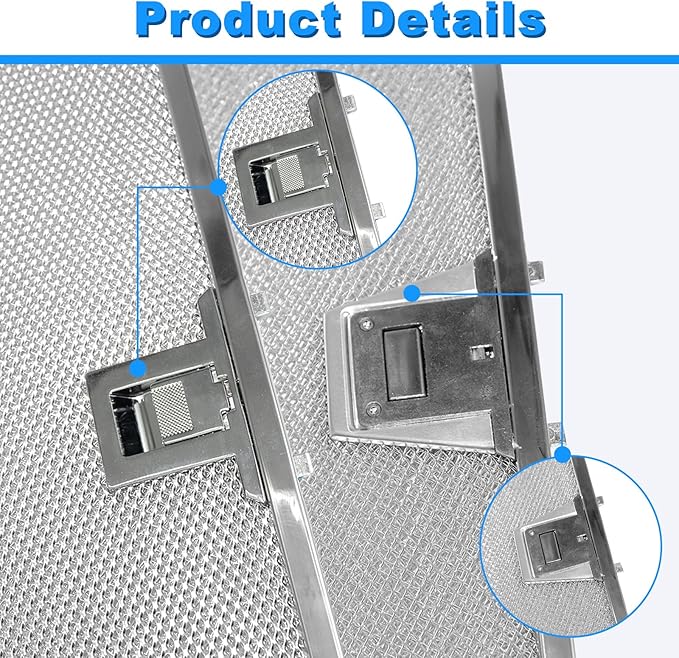 WA0575 Range Hood Filters 13.5" x 14.4" x 0.35" - 2 Pack Replacement Grease Filters for Kitchen Ventilation by oneket