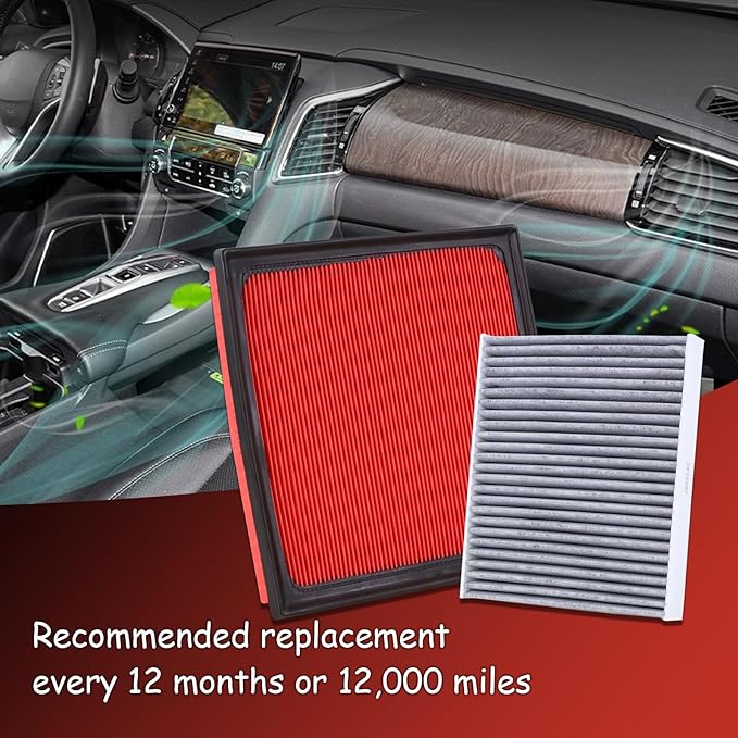 CA12377 Engine Air Filter and CF12157 Cabin Air Filter kit Compatible with 2018-2025 Toyota Camry Not For Hybrid 2020-2025 Highlander Not For Hybrid 2019-2025 Rav4 Not For Hybrid 2019-2025 Lexus ES350