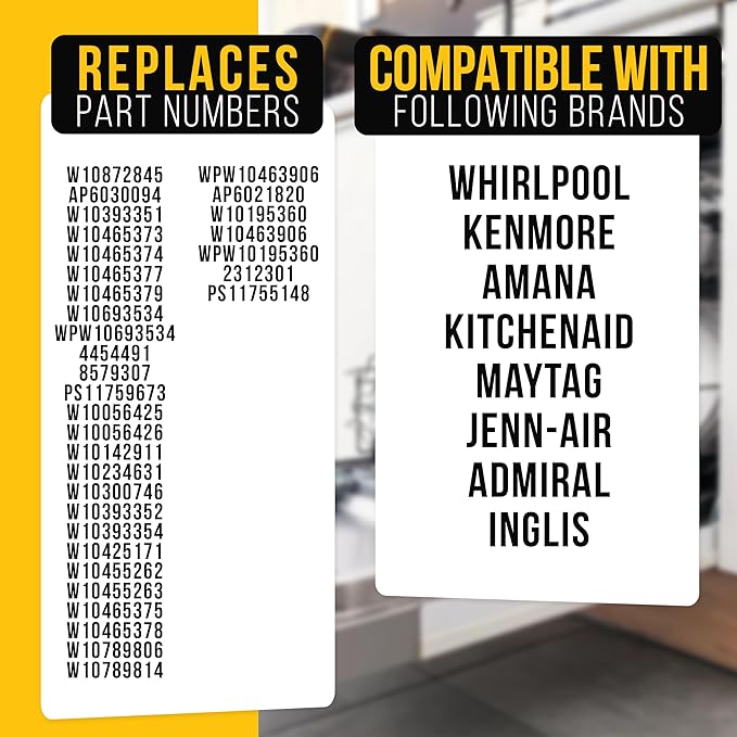 PartsBroz W10872845 Pump Filter & WPW10463906 Screen Filter - Compatible with Whirlpool Kenmore KitchenAid Dishwasher - Replaces AP6030094 PS11759673 W10393351 AP6021820 PS11755148 2312301