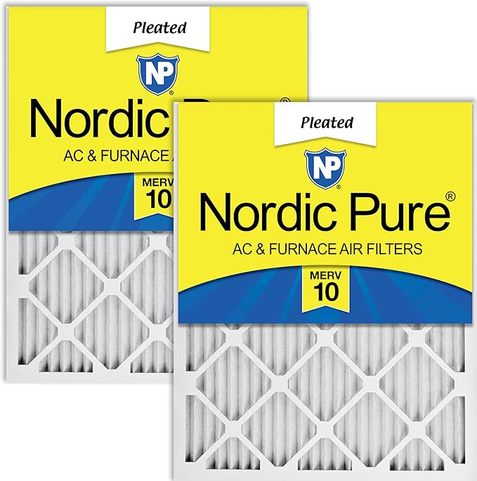Nordic Pure 14x25x1 (Actual Size: 13 1/2 x 24 1/2 x 3/4) Pleated MERV 10 Air Filters 2 Pack