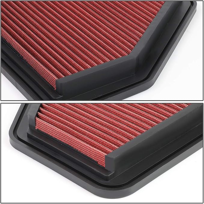 DNA Motoring AFPN-181-RD Clean Air Washable Drop In Panel Air Filter Enhance Engine Performance Power & Acceleration Improve [Compatible with 06-08 Rav4 2.4L / 06-12 Rav4 3.5L / 09-12 Rav4 2.5L]