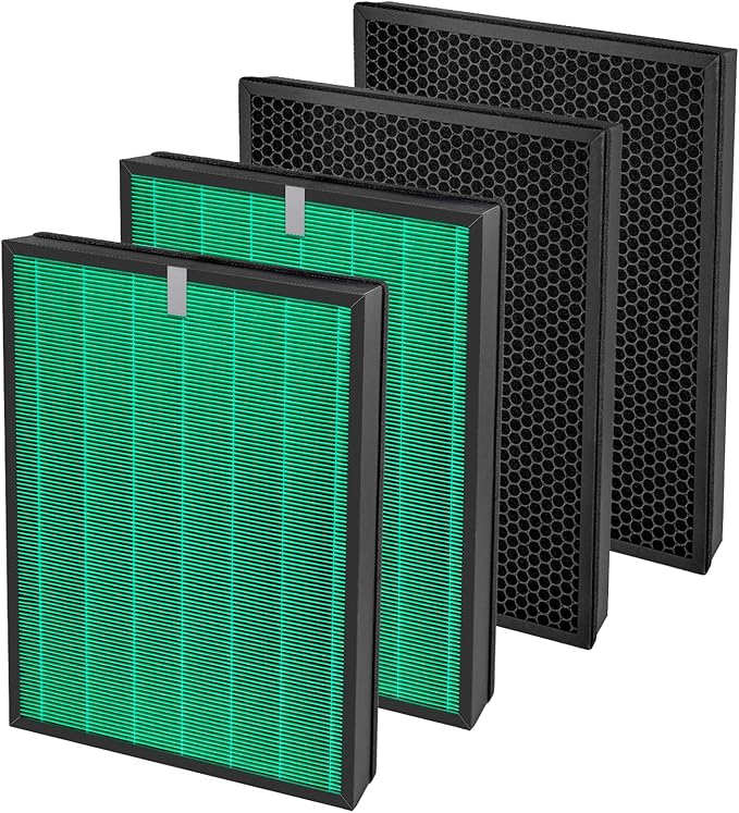 4 Pack 230/240 Replacement Filter Set for Coway Airmega 240 230 (AP-1821F) Air Purifiers, Max 2 Green True and Active Carbon Filters, 2 Set, Part #3111151
