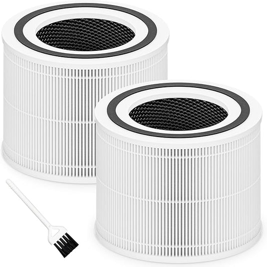 Core 300 Replacement Filter for LEVOIT Core 300 Core 300S Core 300-P Core 300S-P Air Purifier, 3-in-1 High Efficiency and Activated Carbon, Compared to Part # Core 300-RF, 2 Pack, White