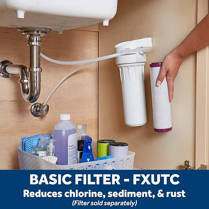GE Water Filter System for Entire Home, Water Filtration System Reduces Lead, Asbestos & More, Install Kit & Accessories Included, Replace Filters (FXUTC, FXULC, FXUVC) Every 6 Months, GX1S01R