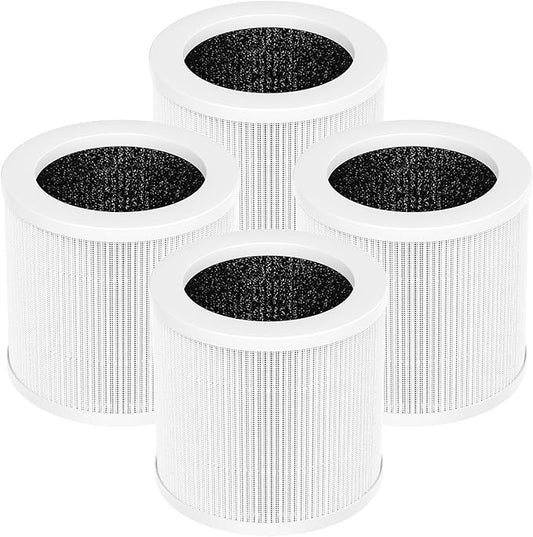 4 Pack A1 Replacement Filter Compatible with VEWIOR Air Purifier HQSC-50, HQKJ-80, AMEIFU AP01W, KOIOS HQKJ-50 Air Pur ifier, 3-in-1 HEPA Air Cleaner Filter