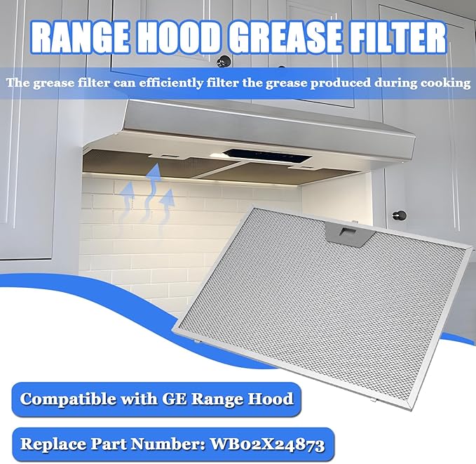 Range Hood Grease Filter Fit For GE Range Hood, 14-1/2 x 10 Inches Grease Filter Replace For WB02X24873