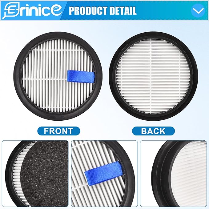 Filter Replacement for Afoddon A200Pro A200 upright vacuum, for Orfeld B08 / C10A / C10G Part for NEQUARE S12 S25 S26 series cordless vacuum accessories, 4 Filters + 8 Foam Pre-filters
