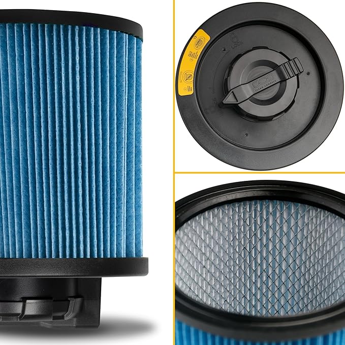 DEWALT HEPA Vacuum Filter Replacement DXVC6912, Fit for 6-16 Gallon Wet Dry Vacuum Cleaner, Compatible with DXV06P, DXV09P, DXV09PA, DXV10P, DXV10PL, DXV10S, DXV10SA, DXV10SB, DXV12P, DXV14P, DXV16P