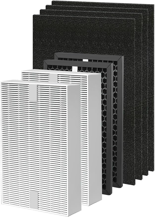 HPA5200B Replacement Filter Compatible with Honeywell HPA 5200B HPA5220 HPA5250 HPA3200 Air Purifiers, 2 Premium Filter, 2 S Carbon and 4 A Pre-Filters, Part # HRF-R HRFSC1 HRF-ARVP200 HRF-A200
