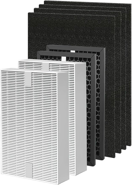 HPA5200B Replacement Filter Compatible with Honeywell HPA 5200B HPA5220 HPA5250 HPA3200 Air Purifiers, 2 Premium Filter, 2 S Carbon and 4 A Pre-Filters, Part # HRF-R HRFSC1 HRF-ARVP200 HRF-A200