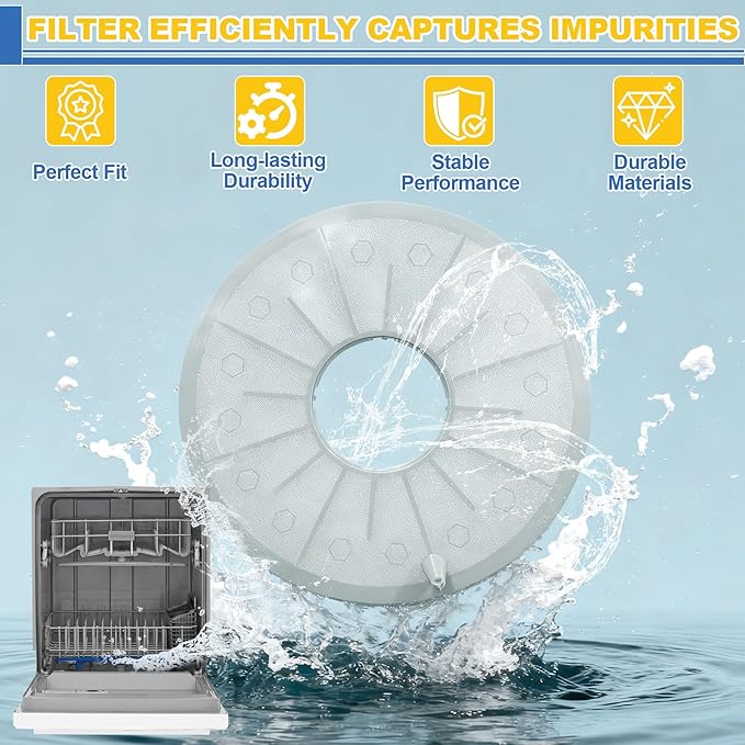 5304506525 Dishwasher Filter Replacement for Frigidaire Appliance Crosley Kenmore Electrolux Dishwasher Accessories Replaces 4456337 AP6036340 PS11770489 154252401 EAP11770489