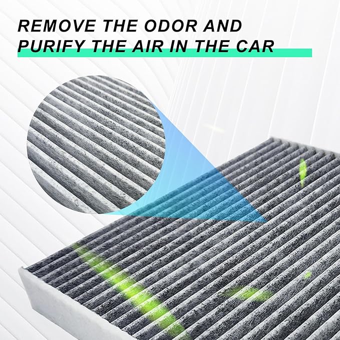 Cabin Engine Air Filter for KONA (2018-2023) VELOSTER (2019-2021) SOUL (2020-2024) Replacement for 97133-D1000, CF12160,CA12057, 28113-F2000, FDA12057