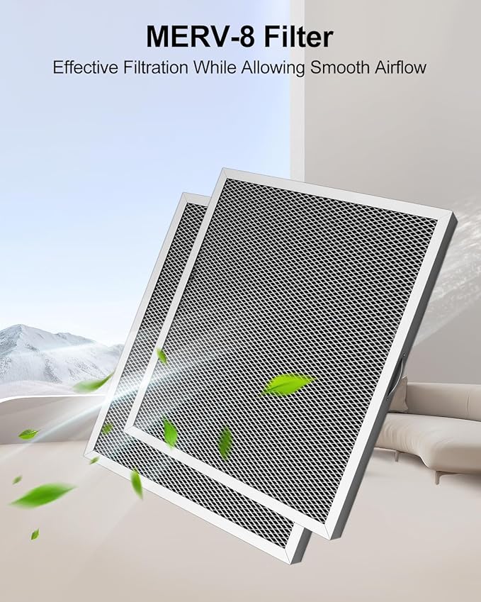 WUMZIJ 5881 Washable MERV 8 Dehumidifier Filter Compatible with Whole-House Dehumidifiers Models E100 E080 and Dehumidifying Ventilator 8192A, 12x13.5x1 MERV 8 Washable 2PCS