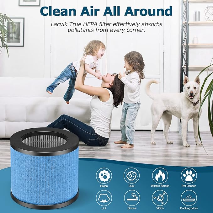 TPAP002 HEPA Filter Replacement for TOPPIN TPAP002 Air Purifier Comfy Air C1, 4-in-1 H13 True HEPA Air Purifier Filter for TOPPIN TPAP002, Compare to Part #TPFF002, 2 Pack