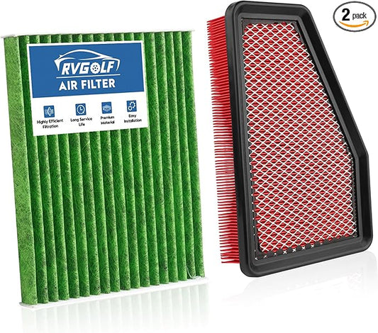 Engine+Cabin Air Filters Fit for Cherokee 2019-2023 L4 2.4L, Cherokee 2019-2023 V6 3.2L(Not Fit Grand Cherokee) Engine Air Filter Replacement Cabin Air Filter Accessories# CF12307 68245310AA
