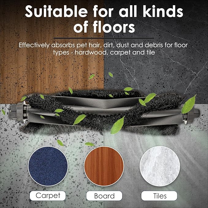 (2 Pack) L60 L50 Replacement Roller Brushes Compatible With eufy L60, L60 Hybrid, L60 SES, L50 SES, L50 Series Robot Vacuum, Main Brush Accessories Kit, Multi-Surface Brush