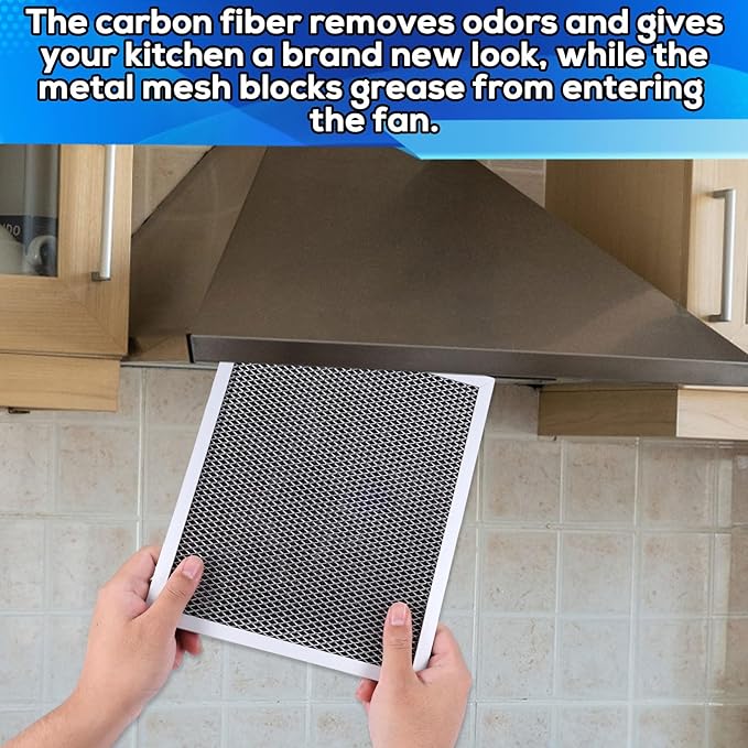 1pcs Range Hood Filter, Range Hood Filter Replacement Air Filter Factory Parts Compatible with Broan Nutone 41F, 97007696,97005687 Range Hoods (Black)