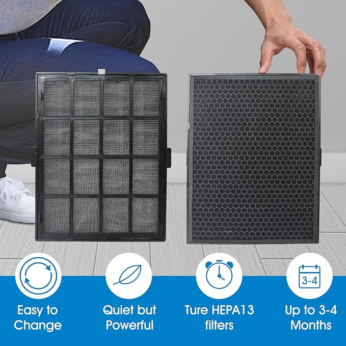 114190 HEPA Filter B for Winix WAC5300 WAC5500 9500 U300 P300 WAC9000 WAC9500 WAC5000 WAC5000b WAC6300 Air Purifiers Compatible with 114190 Size 21 Replacement Filter B