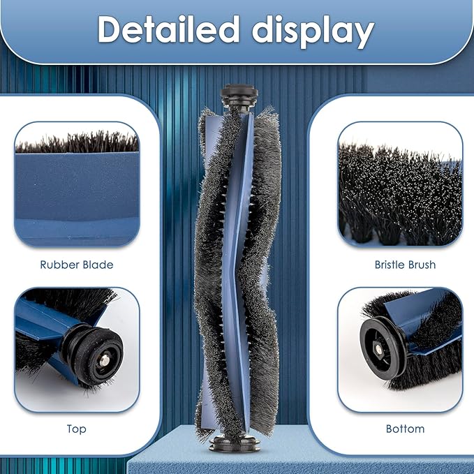 (3 Pieces) Replacement Main Brush Compatible With Eufy X10 Pro Omni/ E35 Robot Vacuum, Replacement Parts Accessory Kit, 3 Brush Rollers