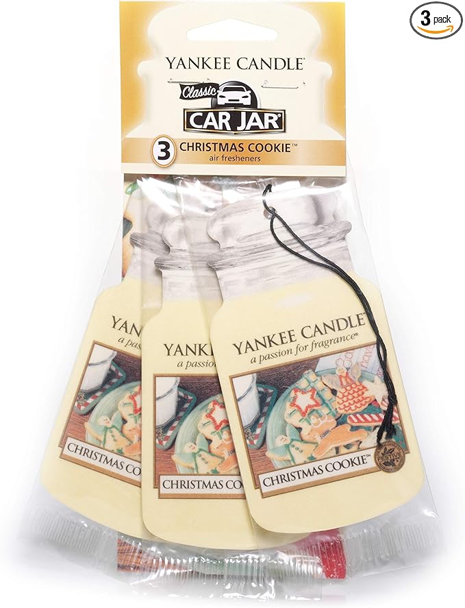 Yankee Candle Paper Car Jar, Christmas Cookie (Pack of 3)