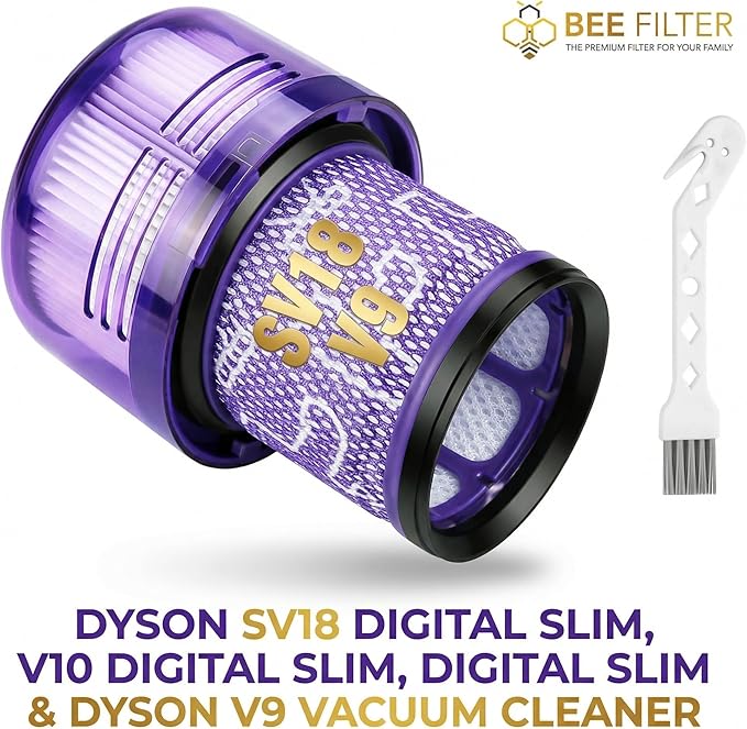 Dyson V9 Filter, 2-Pack Premium True HEPA Replacement Filters Compatible with Dyson SV18 Vacuum, Dyson V9 Motorbar Vacuum, Sv18 Filter, Digital Slim, V9 Filter Replacement, Part no. 970612-01
