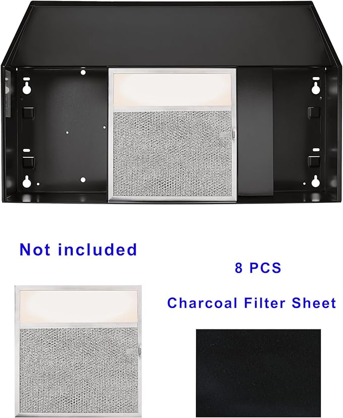 8 PCS Charcoal Filter for Range Hood 7.75" x 10.5" Replace Broan NuTone BP58，Compatible with Broan-NuTone Non-Duct 43000 Series Range Hood, Carbon Cloth Filter for Absorbing Fumes and Grease