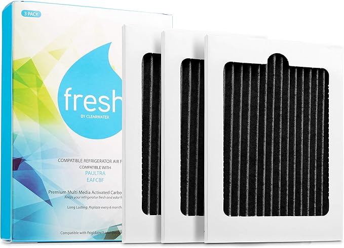 FRESH Paultra Refrigerator Air Filter Replacement for Frigidaire Pure Air Ultra, Electrolux PureAdvantage EAFCBF, Compatible with Smart Choice PureAir, Part 242061001, 241754001 - Mist (3 Pack)