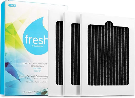 FRESH Paultra Refrigerator Air Filter Replacement for Frigidaire Pure Air Ultra, Electrolux PureAdvantage EAFCBF, Compatible with Smart Choice PureAir, Part 242061001, 241754001 - Mist (3 Pack)