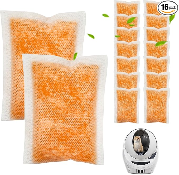 16 Pcs Cat Litter Box Deodorizer Refills Compatible with Whisker OdorTrap Pod Litter Robot 4 Accessories Filter, Eliminates Odors, Litter Box Odor Eliminator (Peach Scent)