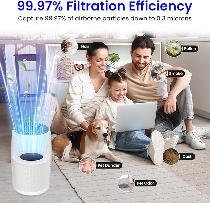 2-Pack Core Mini Air Purifier Replacement Filter Compatible with LEVOIT Core Mini Air Purifier, 3-in-1 True HEPA Filter, High-Efficiency Activated Carbon, Replace Core Mini-RF, White