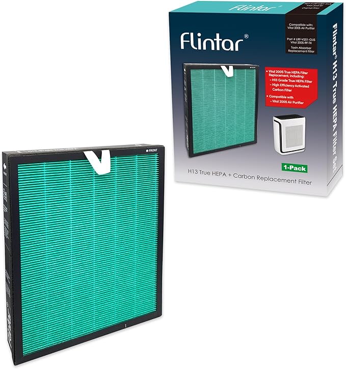 Flintar Vital 200S Toxin/Smoke Absorber Filter, Compatible with LEVOIT Vital 200S-P Air Purifier, H13 Grade Filtration + Activated Carbon filter, Part # Vital 200S-RF-TX, 1-Pack
