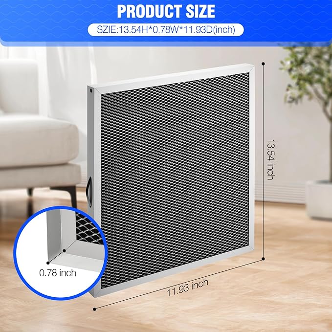 Dehumidifier Filter MERV 8 Washable 5881 Replancement for AprilAire Whole Home Dehumidifier Models E080, E100 8192A 12”x13.5”x1” Pack 2