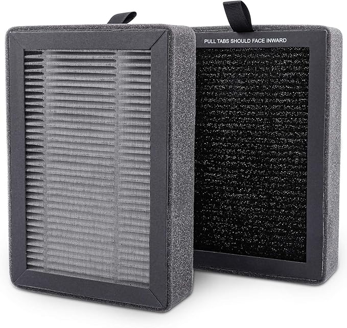 LV-H128 Replacement Filter Compatible with LEVOIT LV-H128/PUURVSAS (HM669A) / ROVACS (RV60) Air Purifier, LV-H128 H13 True HEPA Replacement Filter 2 Pack, by KEEPOW