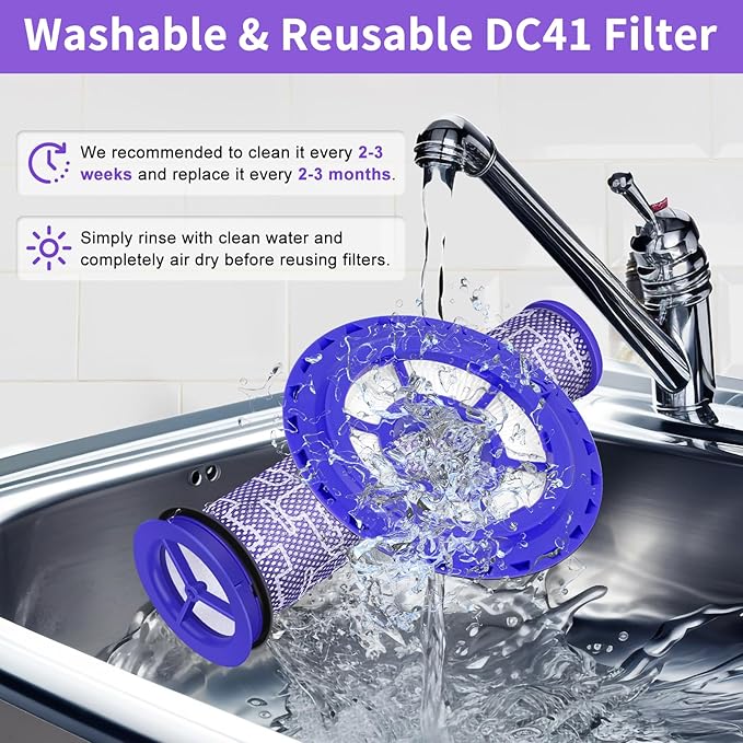 DC41 Replacement Hose and Filter Kit Compatible with Dyson DC41, DC65, DC66, UP13, UP20, Ball, Ball 2 Vacuums, Replace Parts # 920769-01 & 920640-01