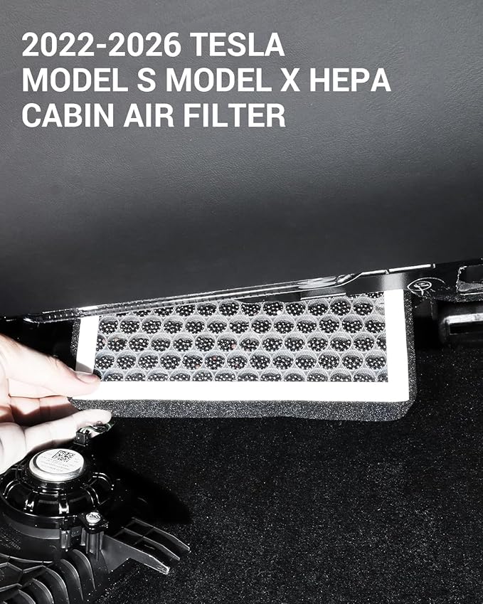 BASENOR 2026 Upgrade Tesla Model S Model X Cabin Air Filter HEPA Replacement Filter Activated Carbon (Proprietary Design) Tesla Model S Plaid Model X Plaid Accessories 2022-2026