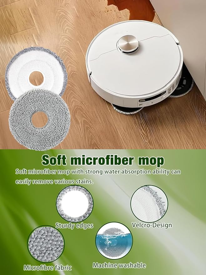 405 & 505 Replacement Parts for iRobot Roomba Plus 405 (G181/G185) Vac, Plus 505 Combo Vacuum. Accessories Kit with 8 Dust Bags, 2 Rubber Rollers, 4 Mop Pads, 3 HEPA Filters, 6 Side Brushes