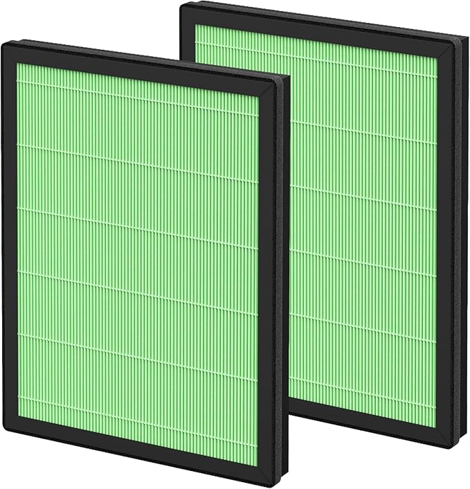 2 Packs HAP602 Toxin Absorber Replacement Filters Compatible with ECOSELF HAP602/ HAP602WF Air Cleaner Purifier, 3-in-1 Filtration of H13 True HEPA Filter, Pre-Filter & Activated Carbon Filter, Green