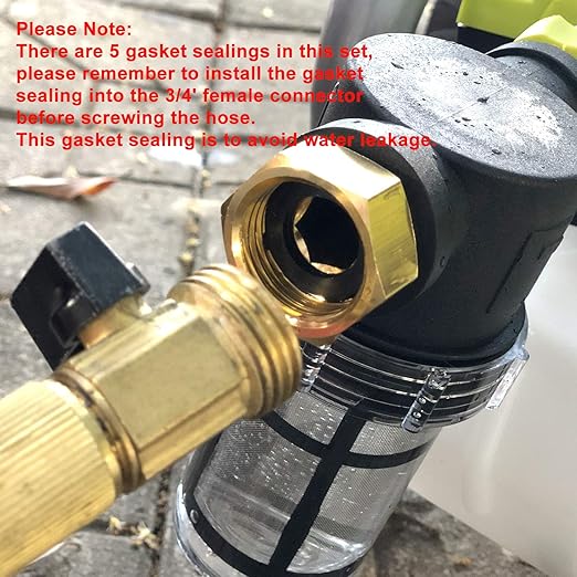 STYDDI in-line Garden Hose Water Filter for Well Water, Line Hose Water Sediment Filter Attachment with 100 Mesh Screen for Washing Machine, Pressure Washer, Pump, Water Stystem, Outdoor Spigots