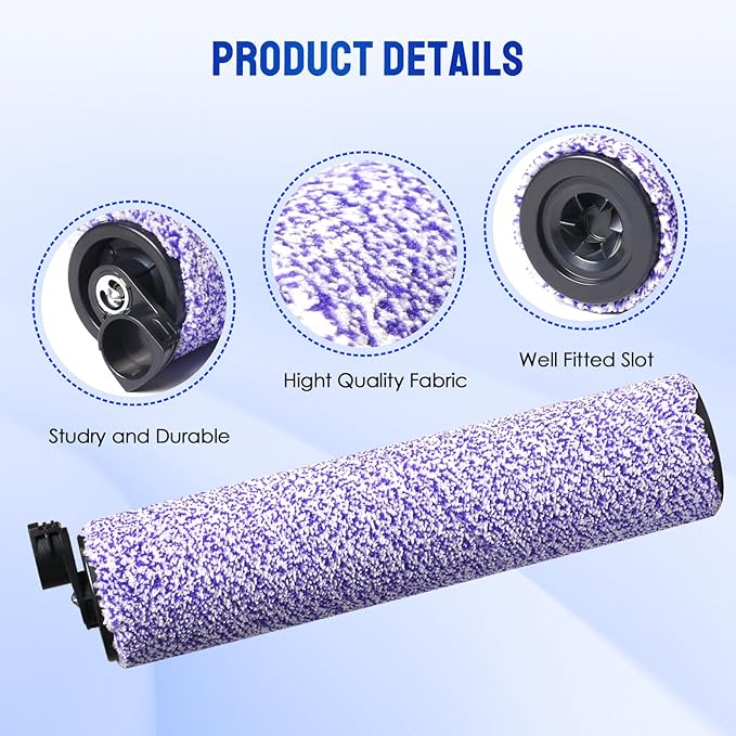 9 Pack Replacement Roller Brush and Foam Filters Kit Compatible with Shark WD101,AW302,WD201, WD161 WD261 AW261 Hydrovac XL 3-in-1 Vacuum Cleaner, Cordless Pro XL Vacuum Accessories
