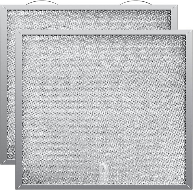 S99010430-002 Range Hood Filter 15-3/4" x 13-7/8" x 3/8", 2 Pack Aluminum Mesh Grease Range Hood Filter Compatible with B-roan N-utone Kitchen Exhaust Fan Filters 4512880（2 Pack）