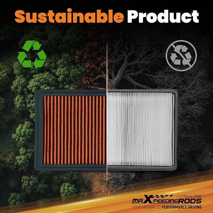maXpeedingrods MX-2395 High Performance Engine Air Filter Washable & Reusable, Requires No Oil for Ford Edge Explorer Flex Fusion 2010-2024, for Lincoln MKT Aviator MKZ MKS 2007-2016 7T439601AA