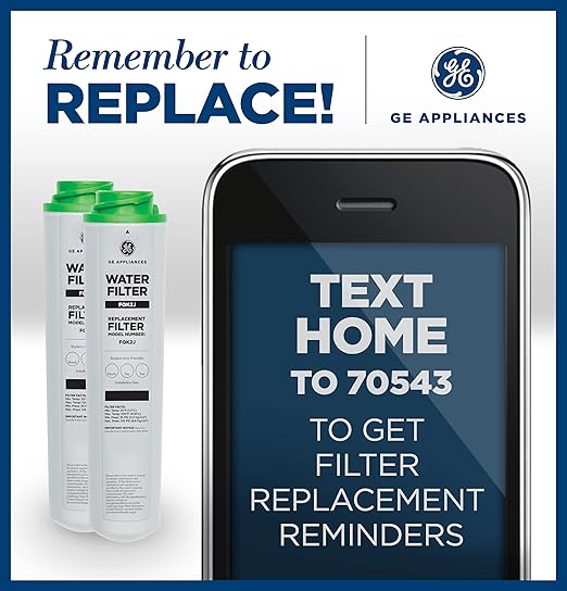 GE Under Sink Water Filter Replacement, Dual Flow, Reduces Sediment, Rust & Other Impurities from Water, Fits GXK255TBN Under Sink Filtration System, Replace Every 6 Months, FQK2J, 2 Filters