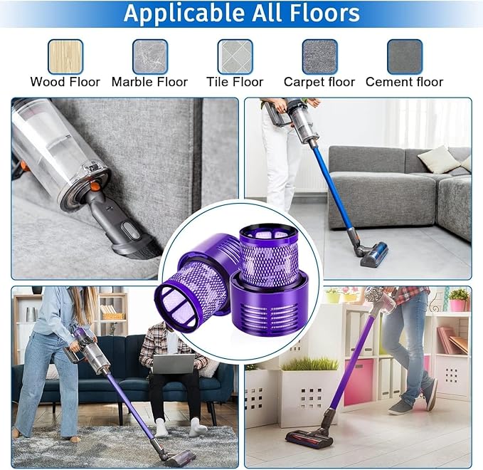 Rebirthcare 3 Pack SV12 V10 Filter for Dyson V10 Animal V10 Absolute V10 Total Clean V10 Cyclone SV12 Cordless Vacuum Filter Replacement Filters Parts Spares Washable, Replace Part# 969082-01&96908201