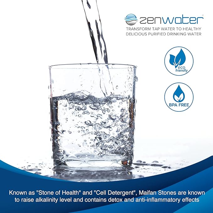 ZENWATER Genuine Maifan Mineral Stones Filter Case Replacement - Exclusively for Zen Water Countertop Gravity Filtration System - Clean and Mineral-Rich Hydration