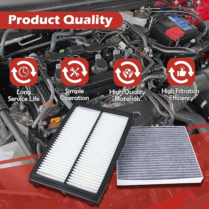 28113-A9100 Engine Air Filter and 97133-S8000 Cabin Air Filter kit Compatible with 2020-2025 Hyundai Palisade V6 3.8L Gas Replaces 28113A9100 CA11943 97133S8000 CF12936
