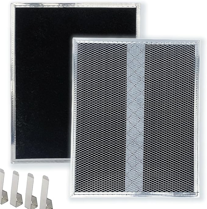 WB02X10707 S99010308 Charcoal Replacement Filter 10.8 X 13.3 X 0.1in Pack of 2 Compatible with Broan BPSF30 QS WS NON-Ducted Range Hood